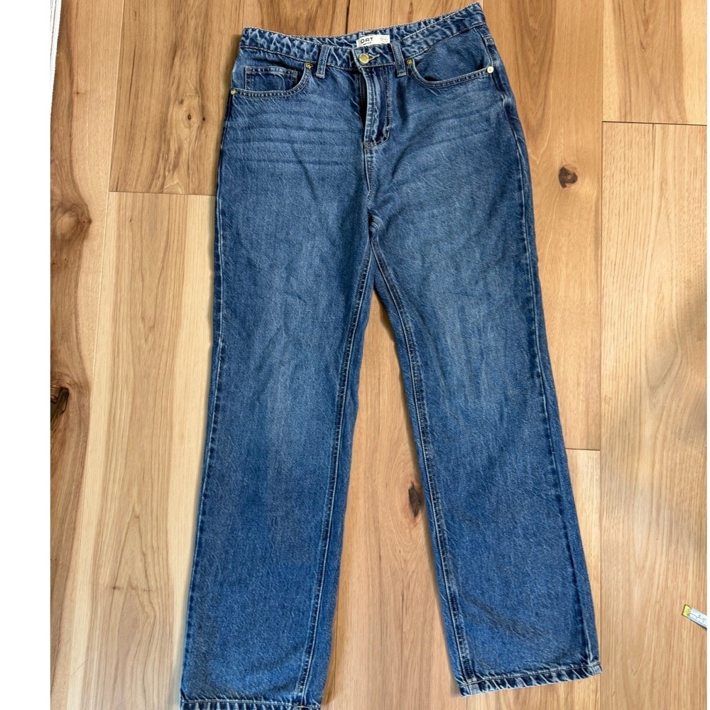 OAT New York Dream Weave Denim Jeans  Size 4/27 Blue Straight Leg High Rise